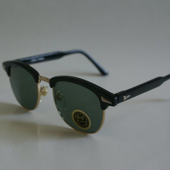 NWT True Vintage Clubman/Soho style combo frame / G-15 glass lens sunglasses - Picture 2 of 4